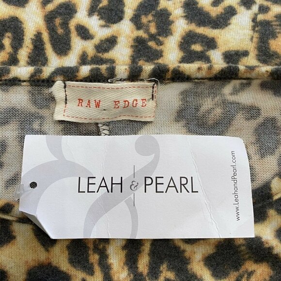 Raw Edge Leopard Print Dress Shift Size Small Tie Front - Picture 6 of 8